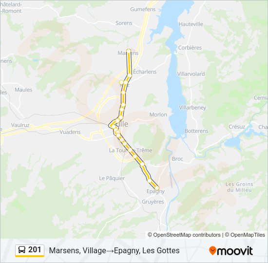 201 Bus Line Map