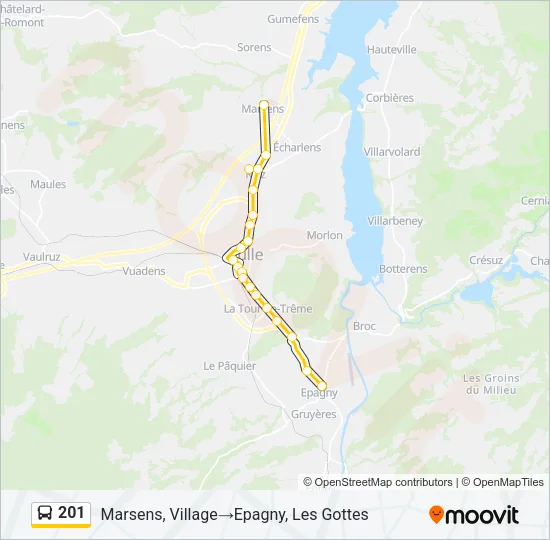 201 Bus Line Map