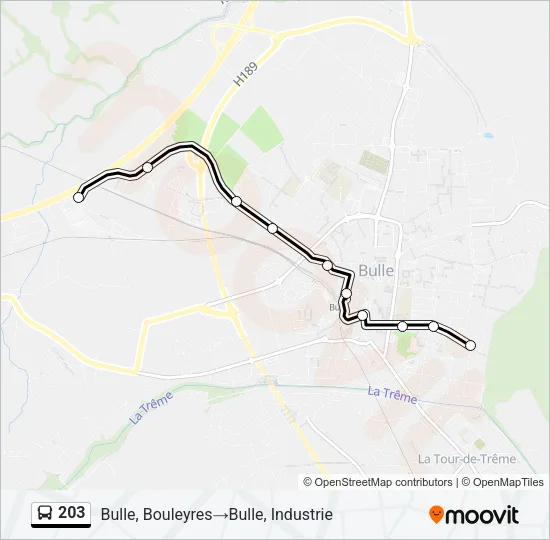 203 Bus Line Map