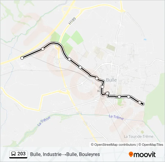 203 Bus Line Map