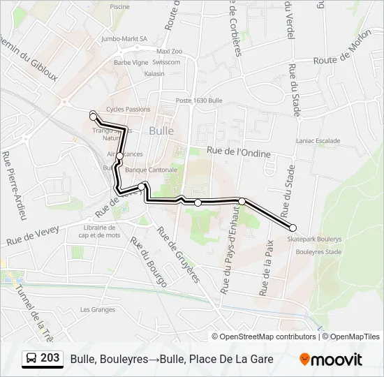 203 Bus Line Map