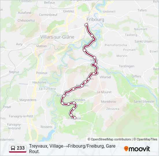 233 Bus Line Map