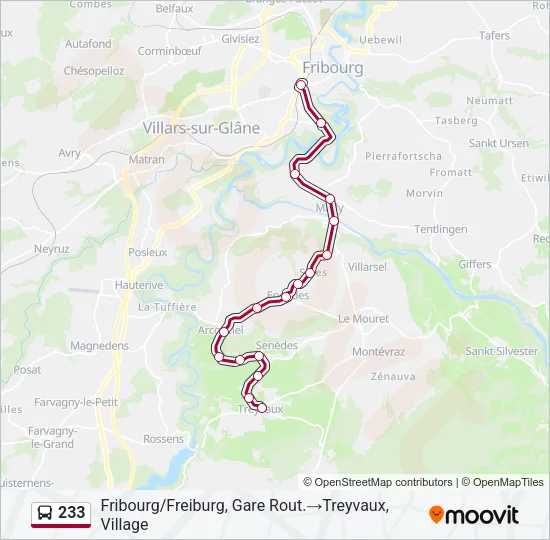 233 Bus Line Map