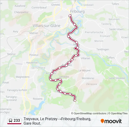 233 Bus Line Map
