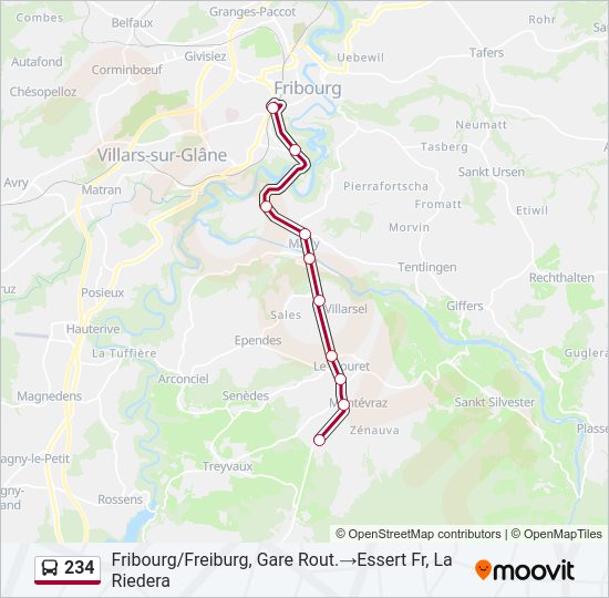 234 bus Line Map