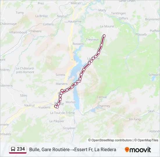 234 Bus Line Map