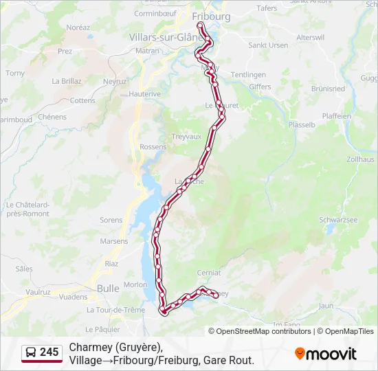 245 Bus Line Map