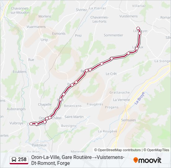 258 Bus Line Map