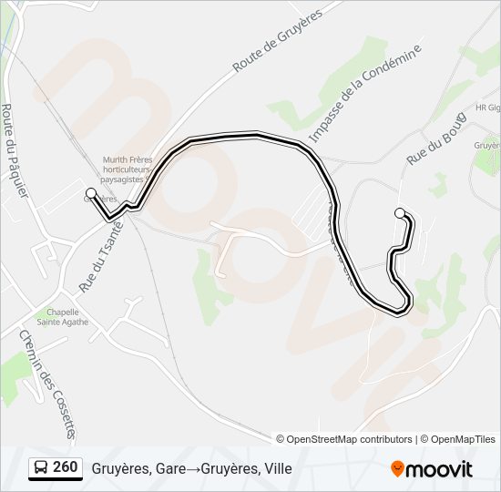 260 Bus Line Map