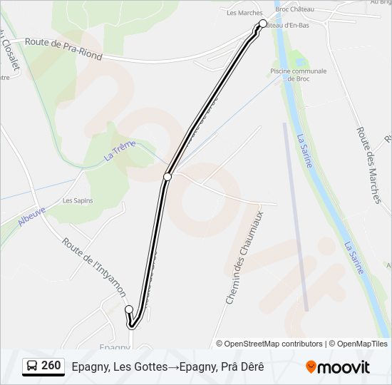 260 Bus Line Map