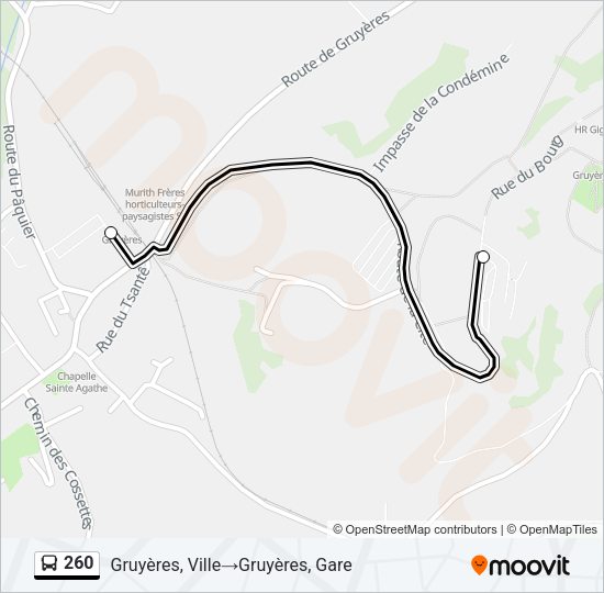 260 Bus Line Map