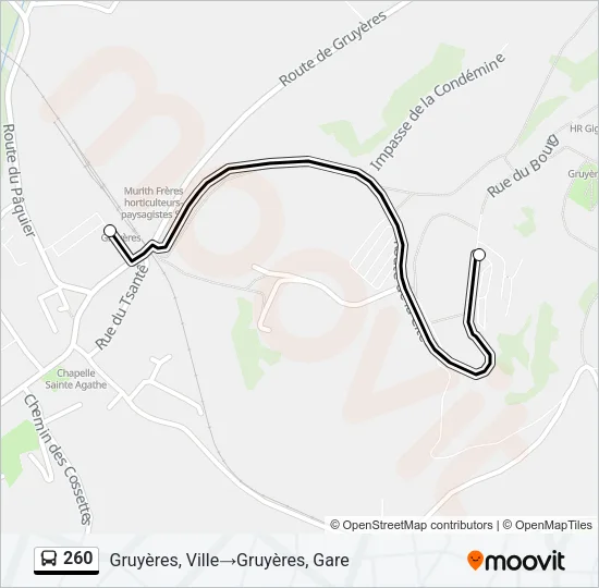 260 Bus Line Map