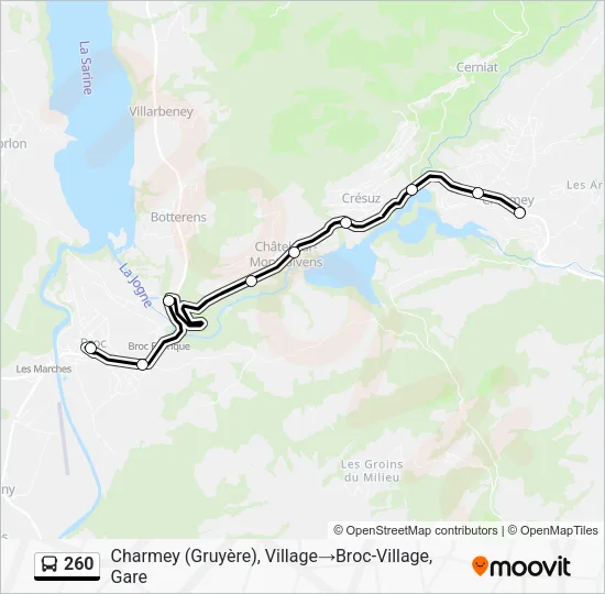260 Bus Line Map