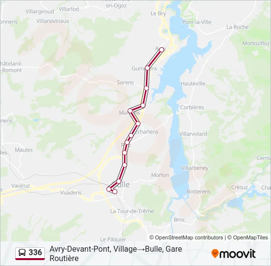 336 Bus Line Map