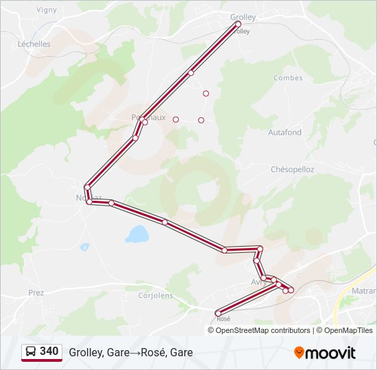 340 Bus Line Map