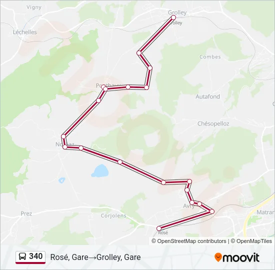 340 Bus Line Map