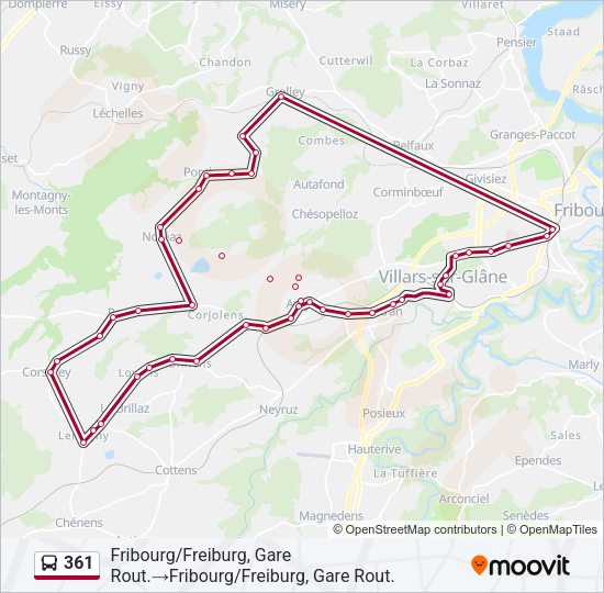 361 Bus Line Map
