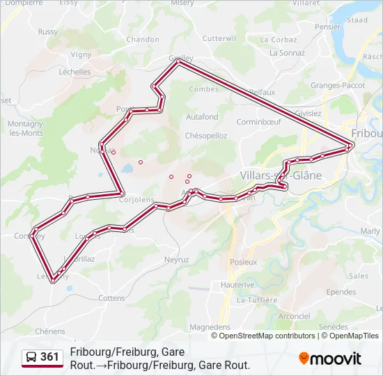 361 Bus Line Map