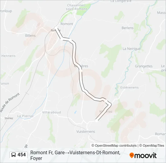 454 Bus Line Map
