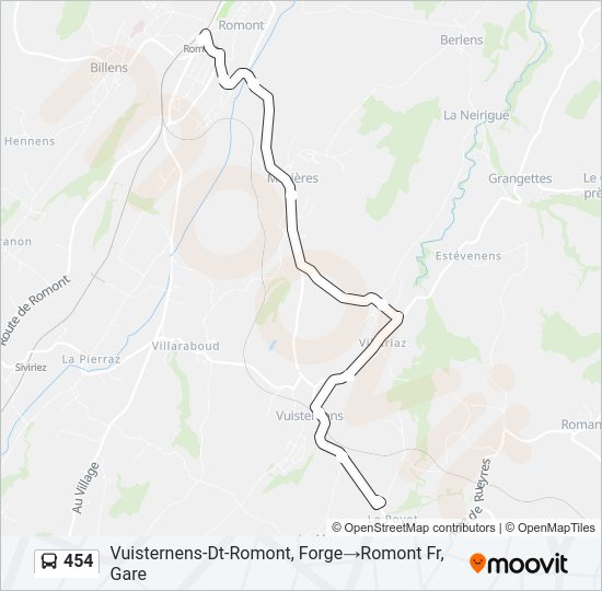 454 bus Line Map