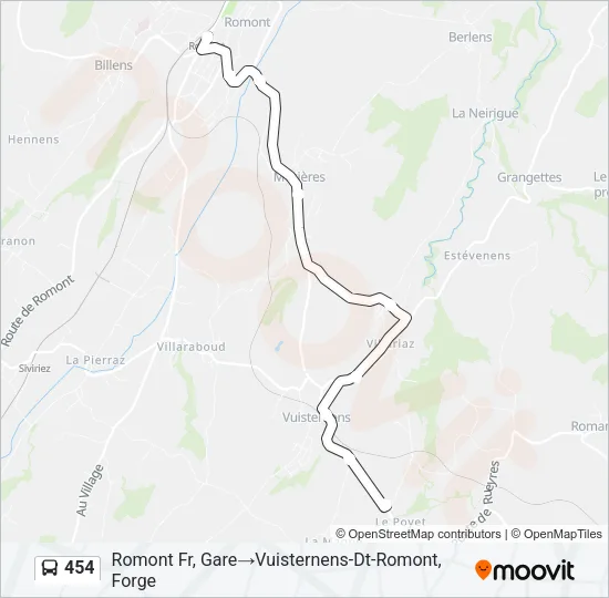 454 Bus Line Map