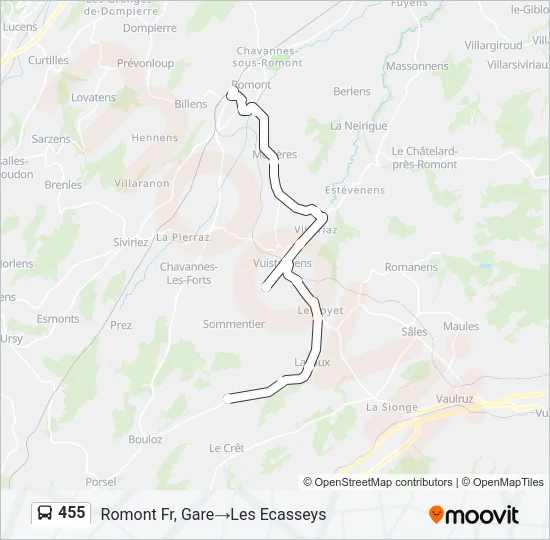 455 Bus Line Map