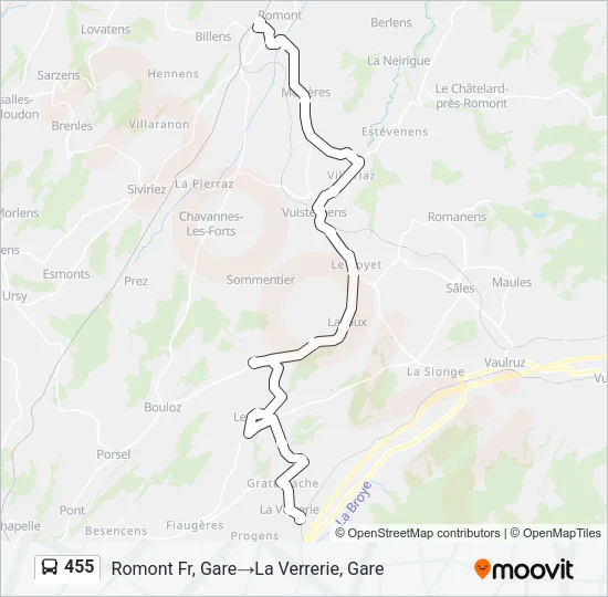 455 Bus Line Map
