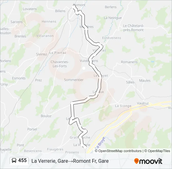 455 Bus Line Map