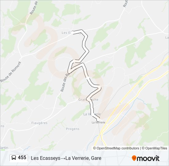 455 Bus Line Map