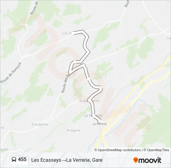 Buslinie 455 Karte