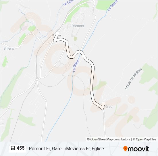 455 Bus Line Map