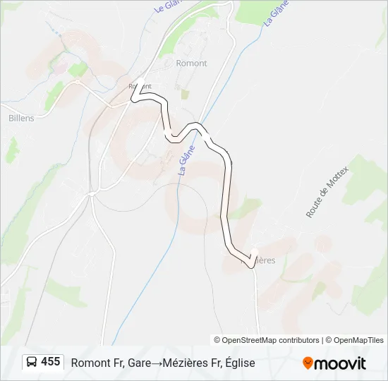 455 Bus Line Map