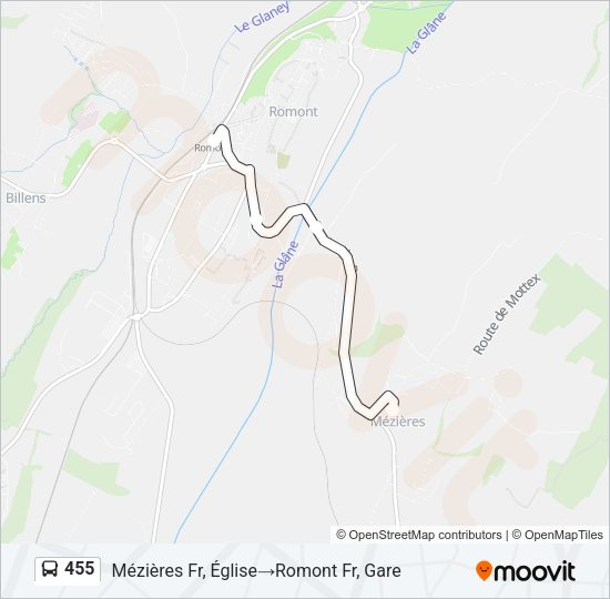 455 Bus Line Map