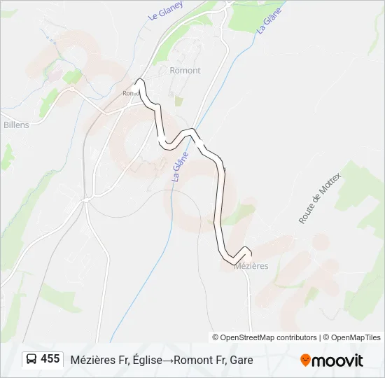 455 Bus Line Map