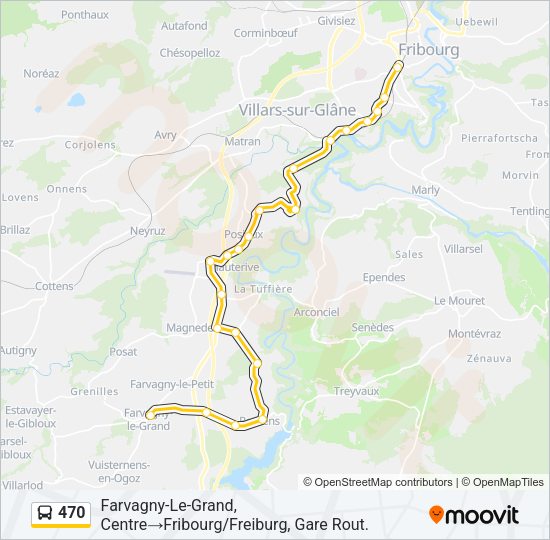 470 Bus Line Map