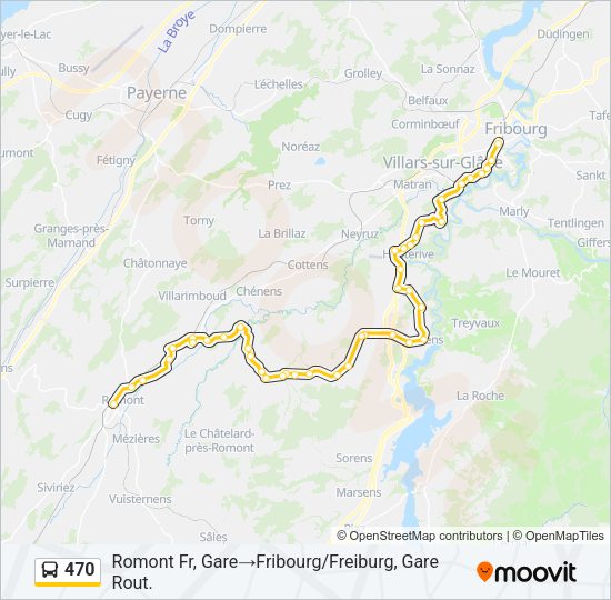 470 Bus Line Map