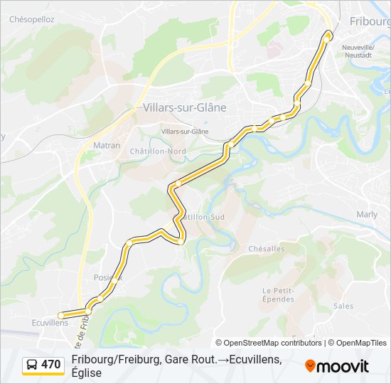 470 Bus Line Map