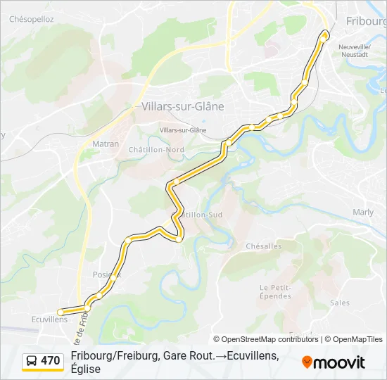 470 Bus Line Map