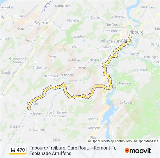 470 Bus Line Map