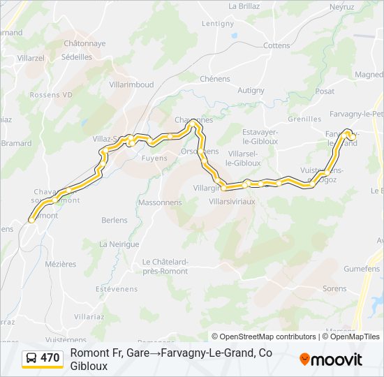 470 Bus Line Map
