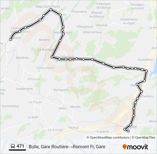 471 Bus Line Map