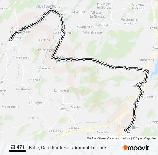 471 Bus Line Map