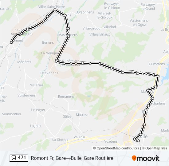 471 Bus Line Map