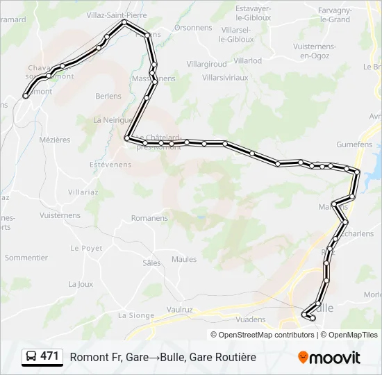 471 Bus Line Map
