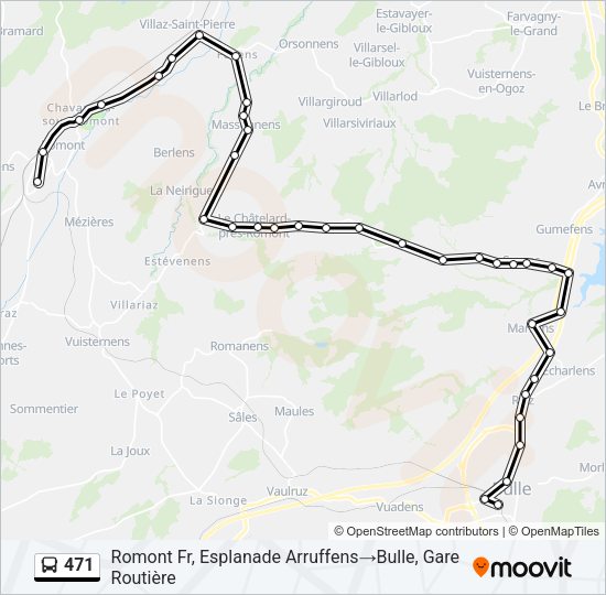 471 Bus Line Map