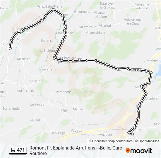 471 Bus Line Map