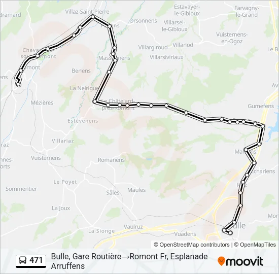 471 Bus Line Map