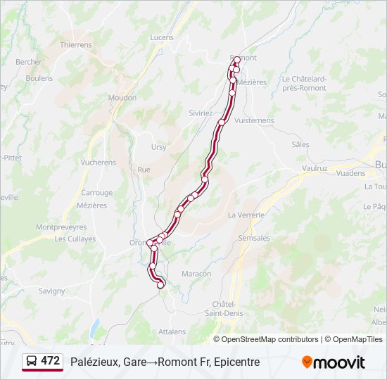 Plan de la ligne 472 de bus