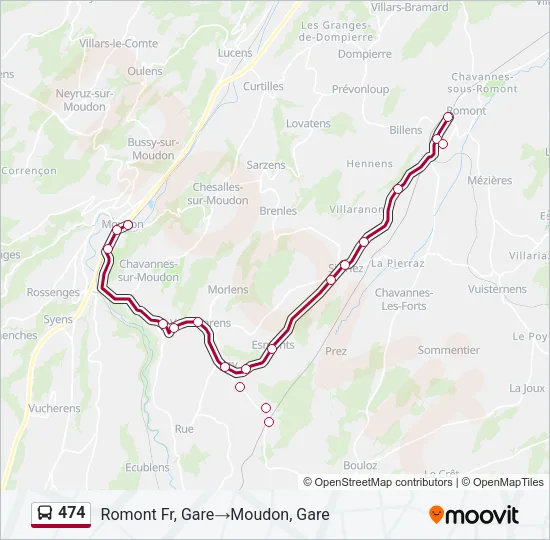 474 Bus Line Map