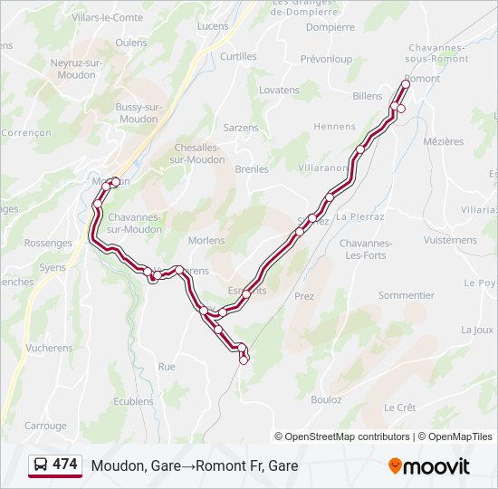 474 bus Line Map